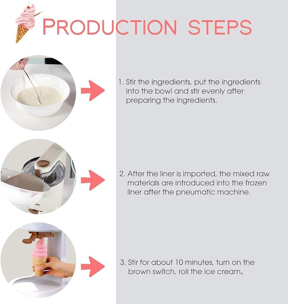 Machine à crème glacée avec compresseur - Grande capacité de 1 L pour crème glacée molle et yaourt maison - Facile à utiliser et à nettoyer