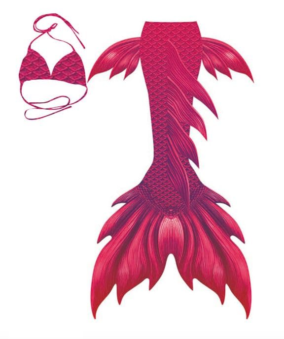 Costume Coda Sirena Fucsia Unisex Donna Professionale Mermaid Tail Mare Piscina SMZ019H1
