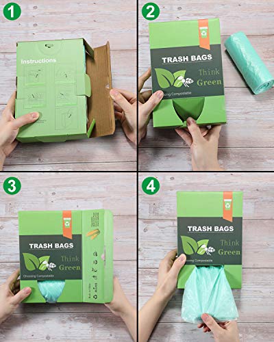 8 Gallon Biodegradable Trash Bags, Ayotee Garbage Bags 8 Gallon, Compostable Medium Trash Bags, Unscented Leak Proof Bags For Office, Home, Bathroom, Car, Kitchen(Green) #TOP1