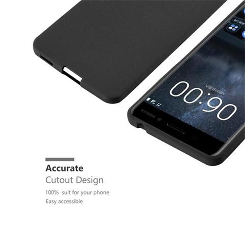 Custodia Cadorabo Frost Per Nokia 2 (2017) - Cover Sottile In Silicone TPU Trasparente Opaco - Antiurto E Morbida - Colore Nero - 2