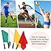 Toddmomy 4pcs Yellow Volleyball Flags Line Judge Match Referee Flag Stainless Steel Pole Outdoor Sports Fan