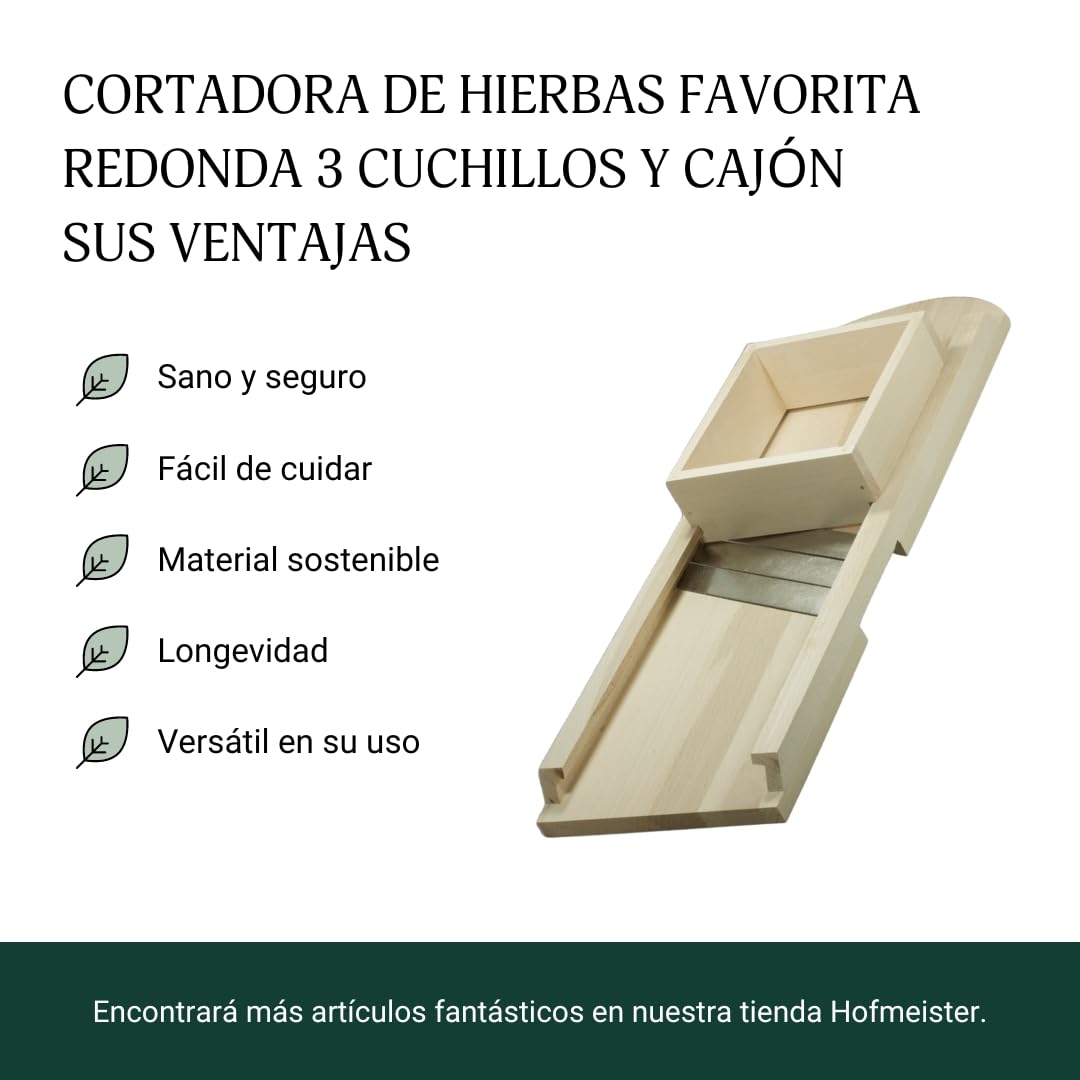 HOFMEISTER® Triturador de repollo de 65 cm de madera: corte seguro de cabezas de repollo y verduras gracias al carro móvil, rallador de verduras para chucrut, col roja y ensalada de col,hecho en la UE