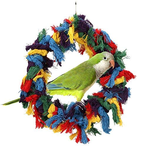 Bird-Parakeet-Colorful-Swing-ToysCotton-Rope-Chew-Hanging-Bird-Preening-Garland-Swing-for-Budgie-Parakeet-Cockatiel-Macaw-African-Grey