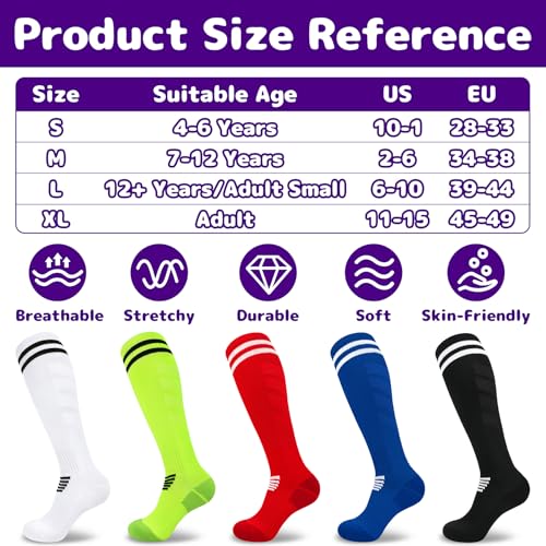 Image of Olreco Kids Soccer Socks Youth Baseball Socks Men Women Softball Sock for Girls Boys Football Sock Men Team Sports Accessory
