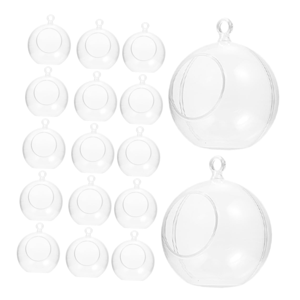 Hemobllo Boules de Noël Transparentes Creuses à Remplir 8 CM 20 Pièces en Plastique Incassable Décorations Suspendues pour Fêtes Mariages et Anniversaires Ornements Personnalisables