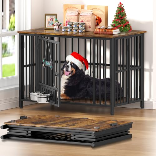 Easycom Wooden Foldable Dog Crate Furniture
