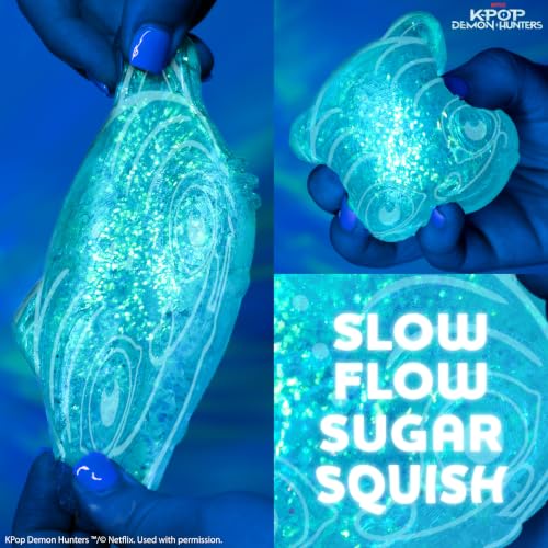 Image of Netflix Kpop Demon Hunters Derpy Blue Gelli Gels - Slow-Flow Glitter Squishy Sensory Toy, Sugar Squish Stress Fidget for Kids & Teens