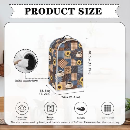 Image of Coffee Plaid Blender Dust Cover Appliance Covers for Kitchen