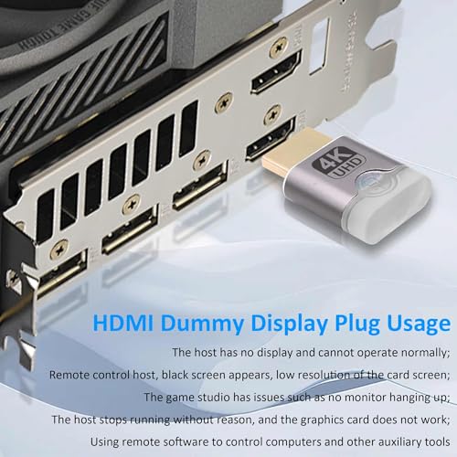 HDMI Dummy Plug, Emulador EDID 4K UHD 3 Pack miniatura 6