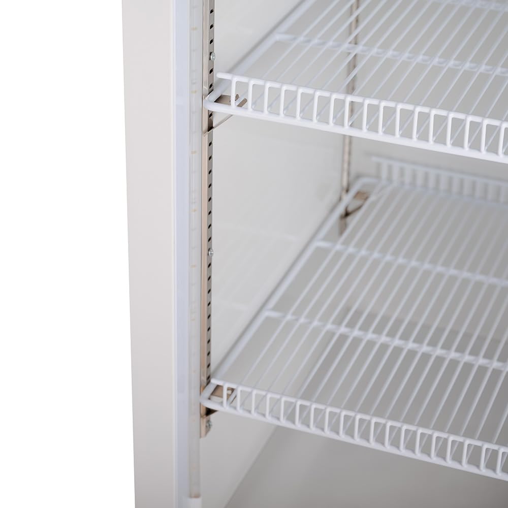 Cleiton® Armario Expositor Refrigerador 1 Puerta de Cristal 330 Litros Doble Cristal Templado Refrigeracion Ventilada Antivaho 600x620x2000 mm | Vitrina Expositora Refrigerada | Nevera Frio Bebidas