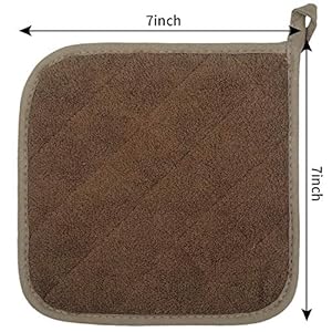 100cottonkitcheneverydaybasicterrypotholderheatresistantcoasterpotholderforcookingandbakingsetof5brown Urban Country Home Decor 100 cotton kitchen everyday basic terry pot holder heat resistant coaster potholder for cooking and baking set of 5 brown urban country home decor