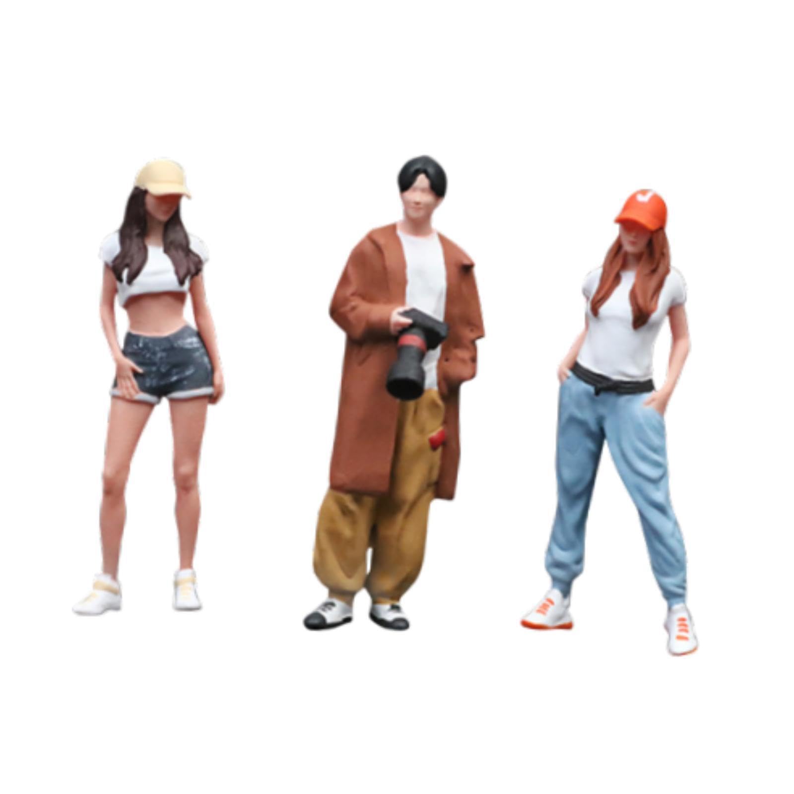 KIOALXZ Modelli di uomini realistici in Per scala 1/64 che migliorano | ambientazione di scenari in miniatura. Figure di modelli di uomini Per scala 1/64, statuine di simulazione, giardini delle