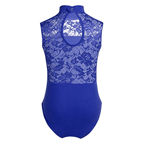 Kids Girls Floral Lace Splice Back Turtle/Halter Neck Ballet Dance Leotard Gymnastics Sports Tank Tops