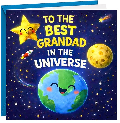 Fathers Day Card For Grandad Thoughtful Funny Fathers Day Cards Best Grandad In The Universe From Young Kids Grandson Granddaughter