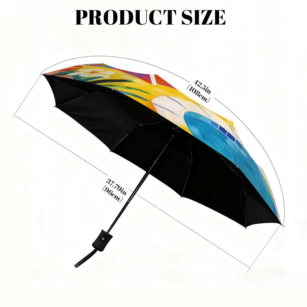Divertente ombrello pieghevole con scoiattolo tropicale ombrello da viaggio compatto antivento impermeabile con protezione UV rivestimento nero leggero 8 stecche portatile per pioggia sole