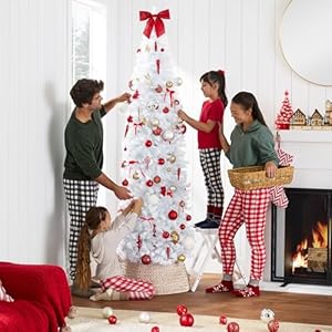 Best choice products white pencil christmas tree 6ft unlit slim decoration without lights skinny premium holiday decor metal stand easy assembly  urban country home decor