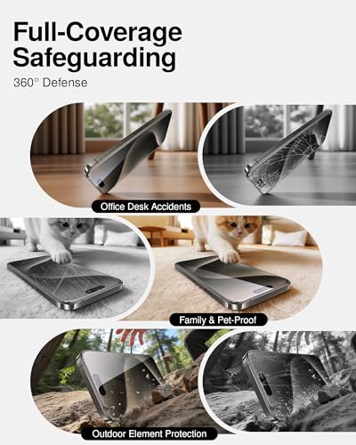 Image of SMARTDEVIL 2 Pack Tempered Glass for iPhone 15 Pro Screen Protector | Military-Grade Shatterproof Protection, Crystal Clear, 9H Hardness, Fast & Easy Installation, Scratch Proof, Case Friendly