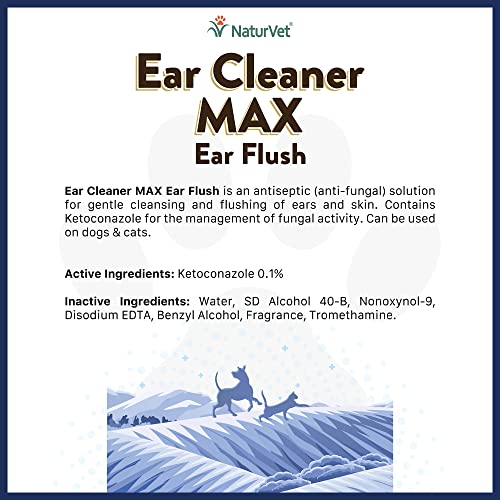 Image of NaturVet Ear Cleaner MAX Ear Flush for Dogs & Cats 12 oz