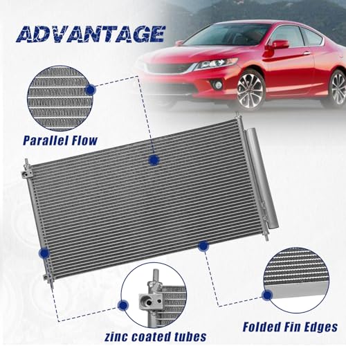 Image of Air Conditioning A /C Condenser Compatible with Honda Accord 2013 2014 2015 2016 2017# 4165, 7014165, HO3030159, 940466, 80110T2FA01