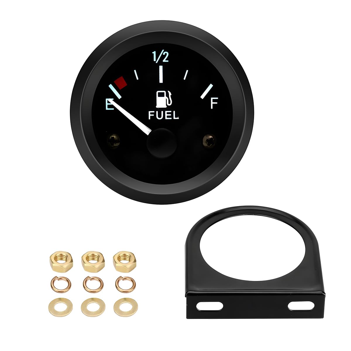 CGEAMDY Jauge Niveau Carburant, 52MM Indicateur Réservoir Carburant Universel, avec Rétroéclairage LED, Carburant Niveau Huile Indicateur Mètre 240-33ohm, pour Voiture RV Yacht Bateau Moto Camion
