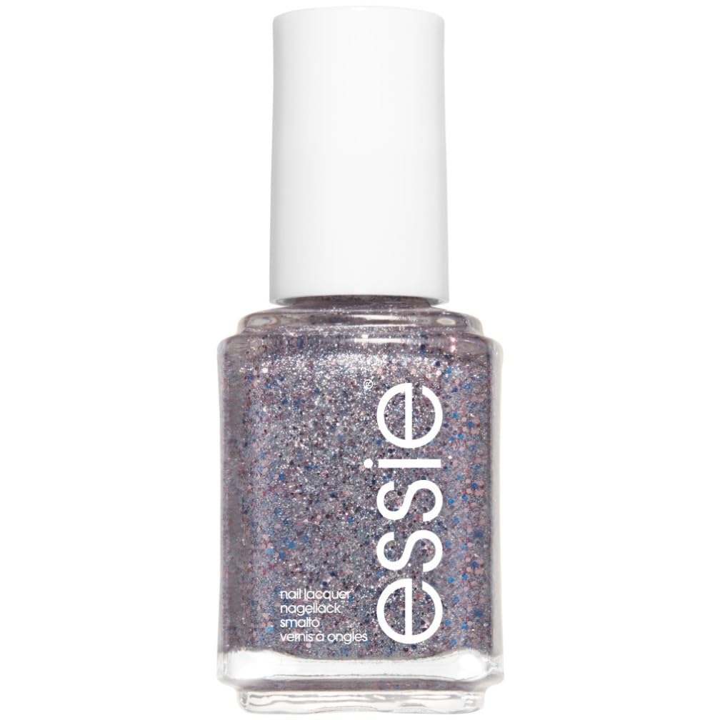 essie Original Nail Polish, 511 congrats, Silver Pink Glitter Nail Polish, 13.5 ml