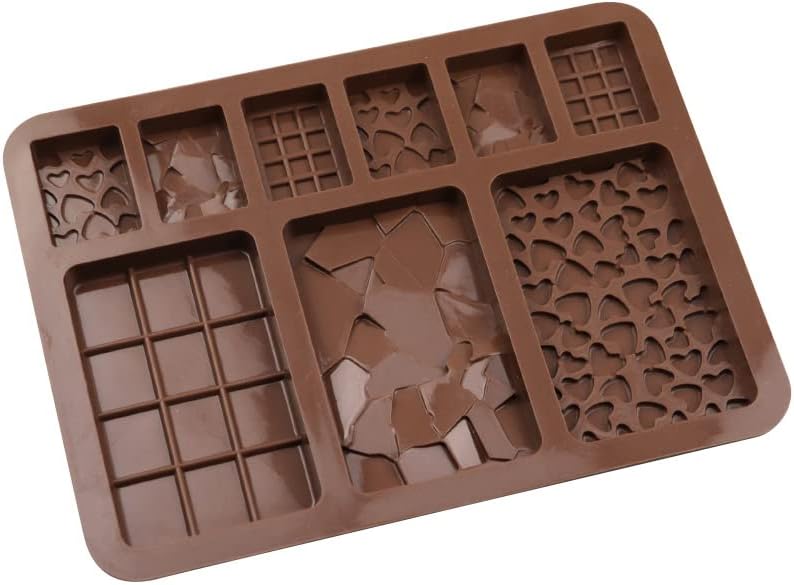 Vedini Silicone 9 Cavity Multi Bar Chocolate Mold/Chocolate Making And Shaping Mould/Waffle Shape Chocolate Mould For Jelly, Candy, Fondant Jkb-638, 50 x 50 x 50 Miimeters