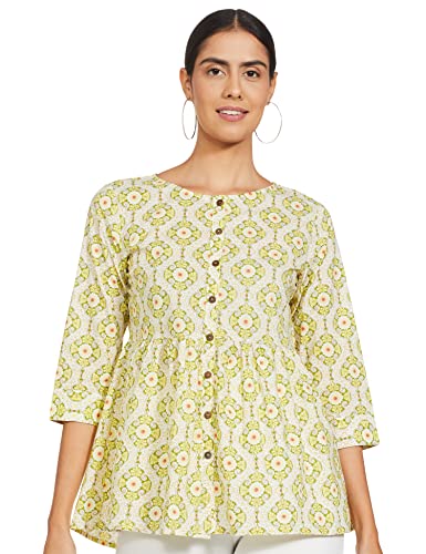 Image of Amazon Brand - Myx Women's Cotton Regular Kurta (Available in Plus Sizes)