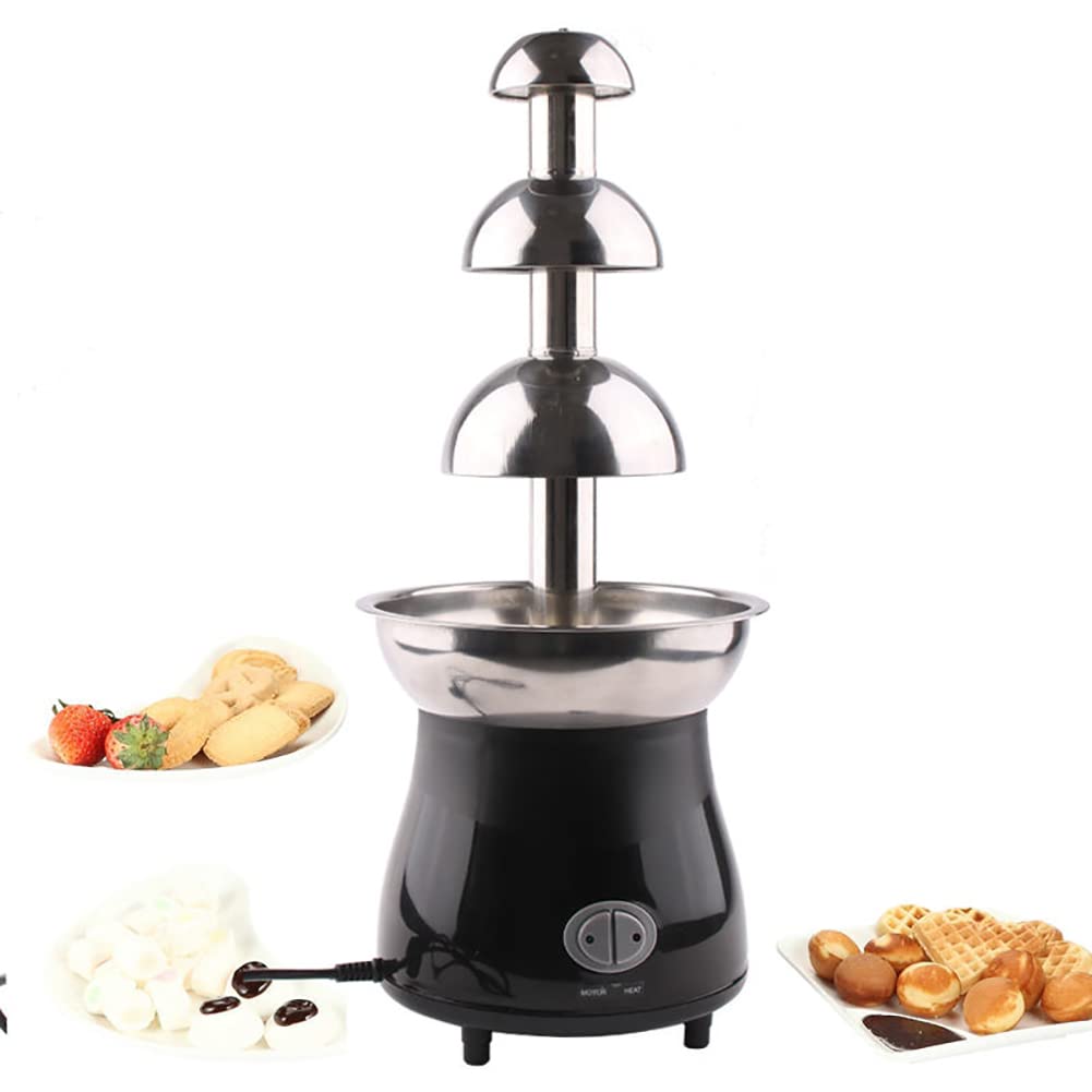 Máquina comercial de fuente de fondue de chocolate, fuente de chocolate de 3 niveles, máquina de ollas calientes de cascada de chocolate, calentador de salsa para queso nacho, salsa barbacoa, fruta