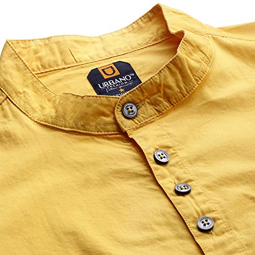 Image of Urbano Fashion Men's Cotton Full Sleeve Casual Shirt with Mandarin Collar Slim Fit