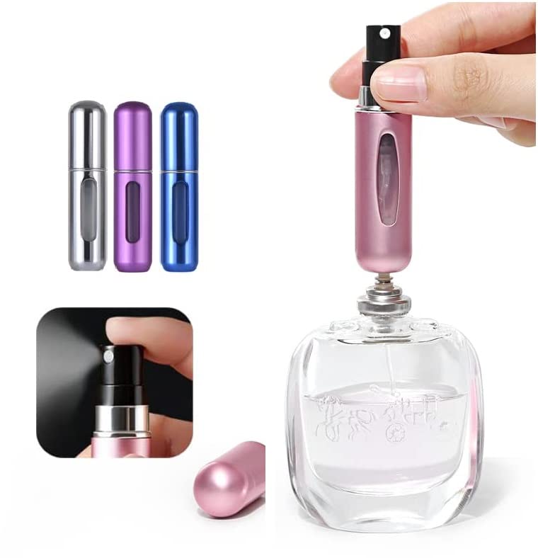 SEASPIRIT Portable 5ml Mini Refillable Perfume Empty Spray Bottle Atomizer Bottom Refill and Scent Pump Case Ideal for Men/Women Traveling & Outgoing (Pack of 3)-picture-29