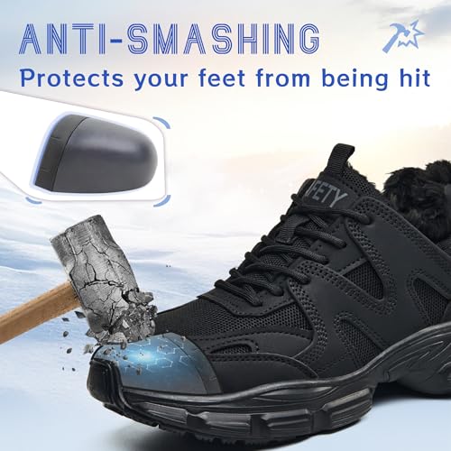 Image of Breathable Steel Toe Sneakers for Women Lightweight Puncture Proof Work Shoes Non Slip Safety Tennis Shoes Comfortable for Construction Industrial Warehouse