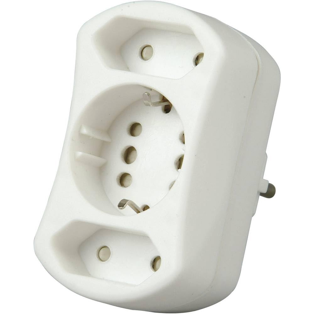 KoppPower socket splitter DUOversal® Adapter white White, White Colour