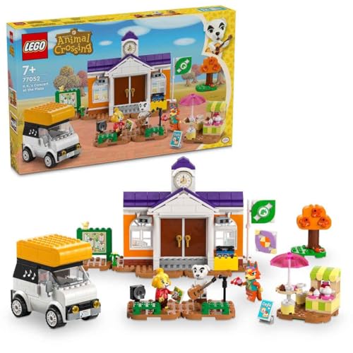 Image of LEGO Animal Crossing Square Concert with K.K., Toy House, Coffee and Vehicle to Build Inspired by Video Game, Creative Games for Girls and Children from 7 Years, Birthday Gift Idea 77052