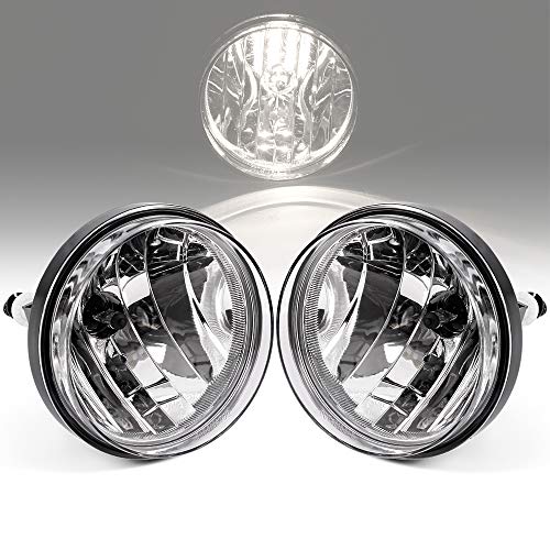CNNELL Fog Lights New Clear Lens Compatible with GMC Sierra 1500 2500HD/3500HD Sierra Pickup 2007-2013 Bumper Driving Fog Lamps + Bulbs Replacement 25831948 One Pair Left+Right Side