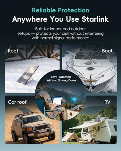 Image of Starlink Gen 3 Protective Cover, Silicone Protector Case with Flow-Line & Heat-Dissipating Hex Design, Waterproof Impact-Resistant Accessories for RV Roof Boat Outdoor Use