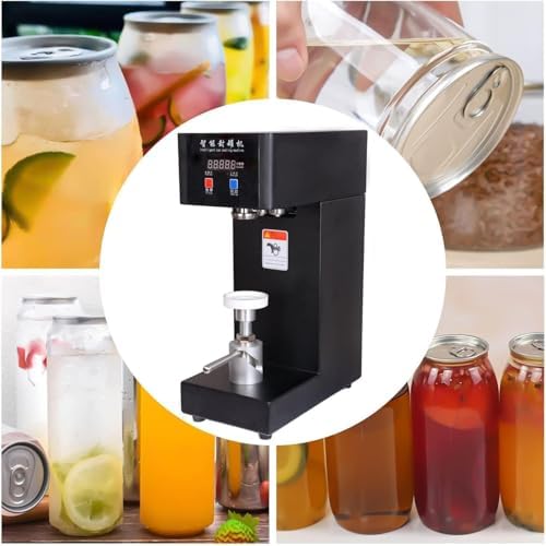 Commercial Benchtop Can Seamer Machine, Adjustable Height Tin Can Sealing & Capping Machine with LCD Panel & Counter - 220V, Perfect for Home & Small Business Use