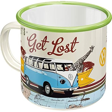Taza esmaltada retro Nostalgic-Art Bulli T1 Get Lost Cover