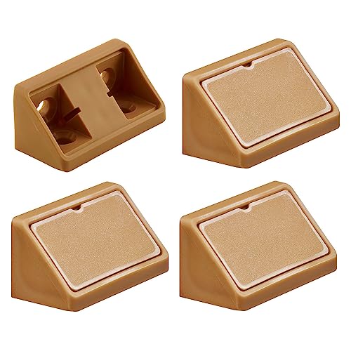 cyclingcolors 4x Conector de muebles uniones conector 44mm angular con tapa ensamble plástico, Marrón claro