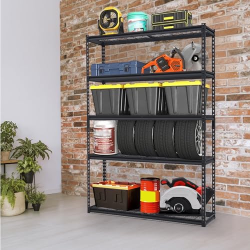 Image of Heavy Duty Storage Shelves 48x18x72 in, 2500Lbs Adjustable Metal Shelving for Garage Organization, Durable Garage Shelving Easy Assemble