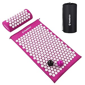 TOMSHOO Acupressuurset, acupressuurmat & acupressuurkussen in de ideale set ter verlichting van hoofd- en nekpijn, met…