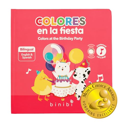 Image of Binibi Colores Bilingual Spanish Colors Musical Book Kids 3-5 | Libros en Español para Niños. Bilingual colors sound book teaching Spanish and English for kids, ages 3-5.