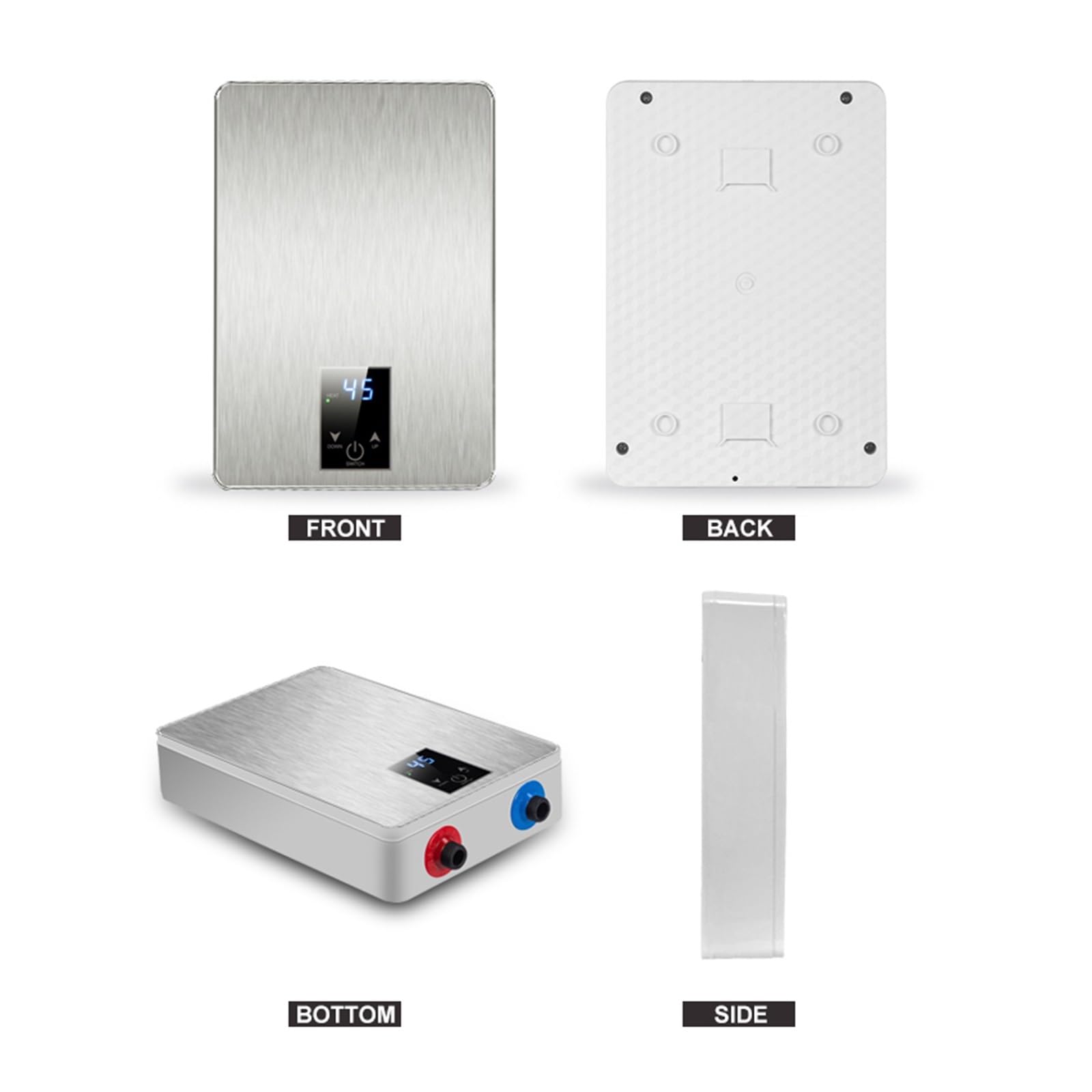 Scaldabagno Elettrico Istantaneo Doccia Rubinetto Del Bagno Riscaldatore Di Acqua Calda 6000W Display Digitale For Hotel Cottage Campagna Veloce E Comodo