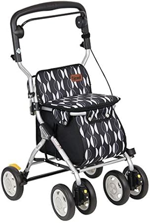 Amazon シルバーカー 手押し車 ミドルタイプ 北欧デザイン 幸和製作所 ルーティii ブラック 介護用品 福祉用品 ノーブランド品 シルバーカー