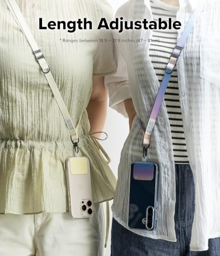 Image of Ringke Holder Link Snap Hook Lanyard [Crossbody Strap + Tether Tab] Adjustable Anti-Theft Shoulder Neck Strap with Durable Nylon Weave Patch for Universal Phone Cases - Maple Brown