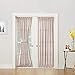 Linen Textured French Door Curtains Solid 2 Panels French Door Panels with 2 Bonus Tiebacks Sheers Door Window Curtain Set 72 inch Length, Taupe