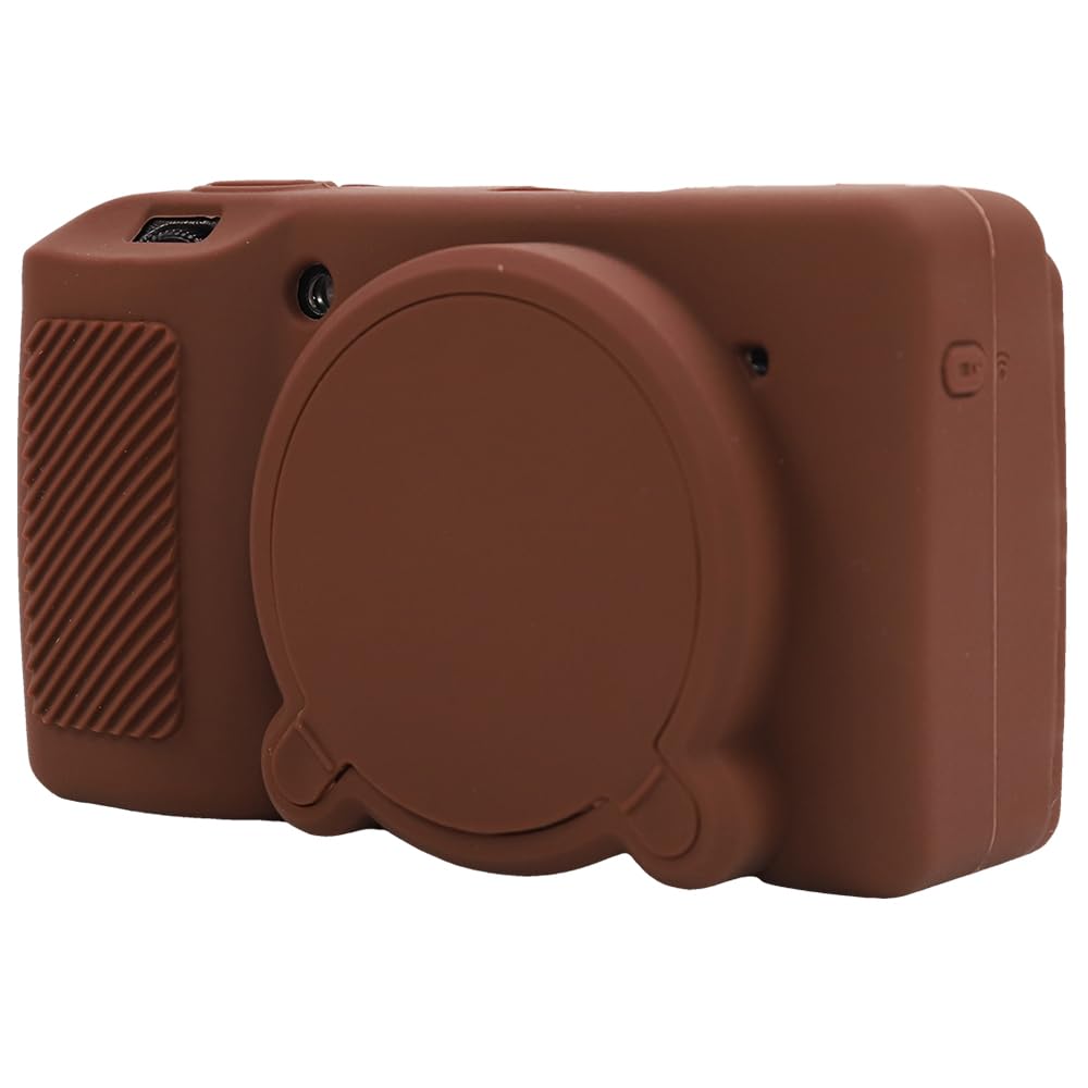 AEXUTDA Protective Case for Ricoh GRIII GRIIIx Camera, Soft Silicone Ricoh GRIII GRIIIx Camera Case Cover with Detachable Lens Cover Lightweight Skin Friendly，Coffee Color