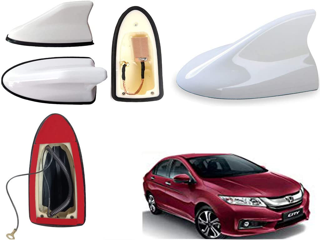 Auto Beast Shark Fin Roof top Signal Receiver Antenna for City Ivtec | White Color Car Antenna_1Pcs