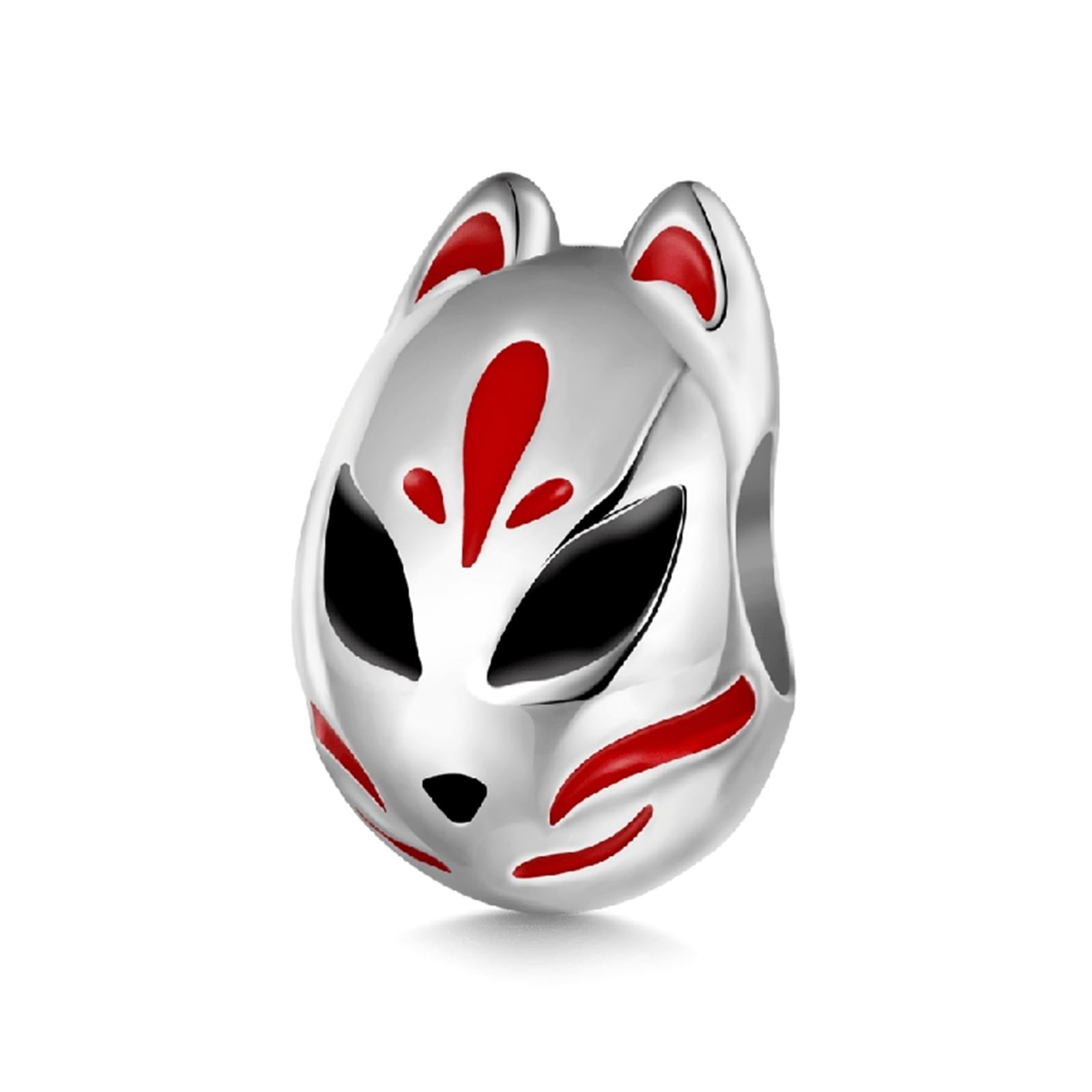 GNOCE Ciondolo Maschera di Volpe Kitsune giapponese Argento S925 Sterling Fit Bracciale/Collana Gioielli Regalo per Donne Ragazze Figlia