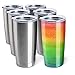 Stainless Steel Tumblers Bulk 6-Pack 20oz Double Wall Vacuum Insulated by Pixiss | Bulk Cup Coffee Mug with Lid, Travel Mug Works Great for Ice Drink, Hot Beverage | Perfect for Epoxy Glitter Tumblers