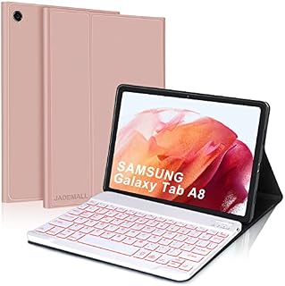 Keyboard Case for Samsung Galaxy Tab A8 10.5, 7 Colors Backlight Magnetically Detachable Wireless Bluetooth Keyboard with Premium PU Leather Cover for Galaxy Tab A8 10.5 2022 (SM-X200/X205/X207)